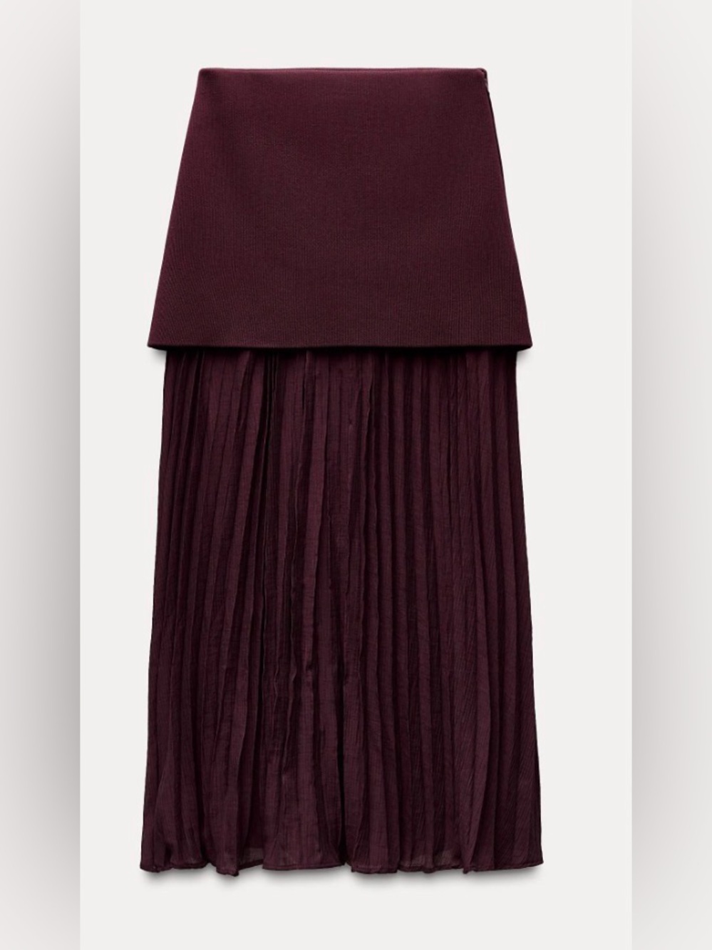 ZaraPleated Maxi Skirt in Deep Burgundy - Women/ size small - Picture 9 of 15